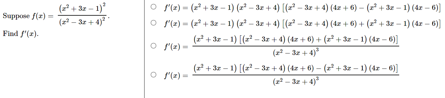  (a2 + 3x - 1) O f'(a) = (x2 + 3x