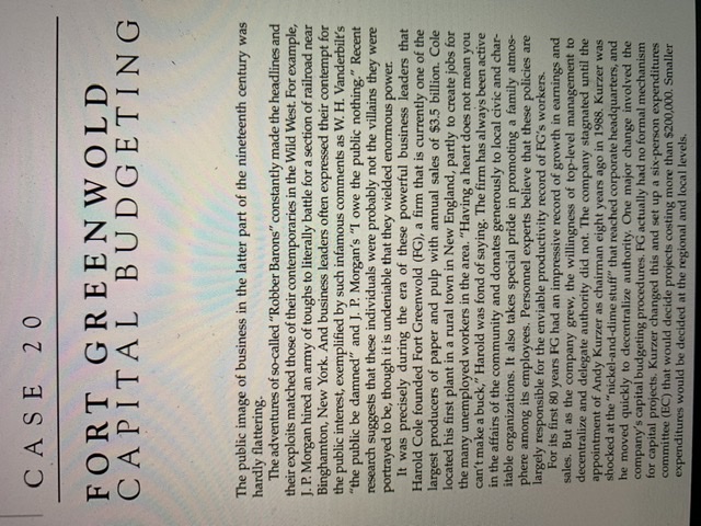 responsible for estimating the cost and yearly cash flows from building the