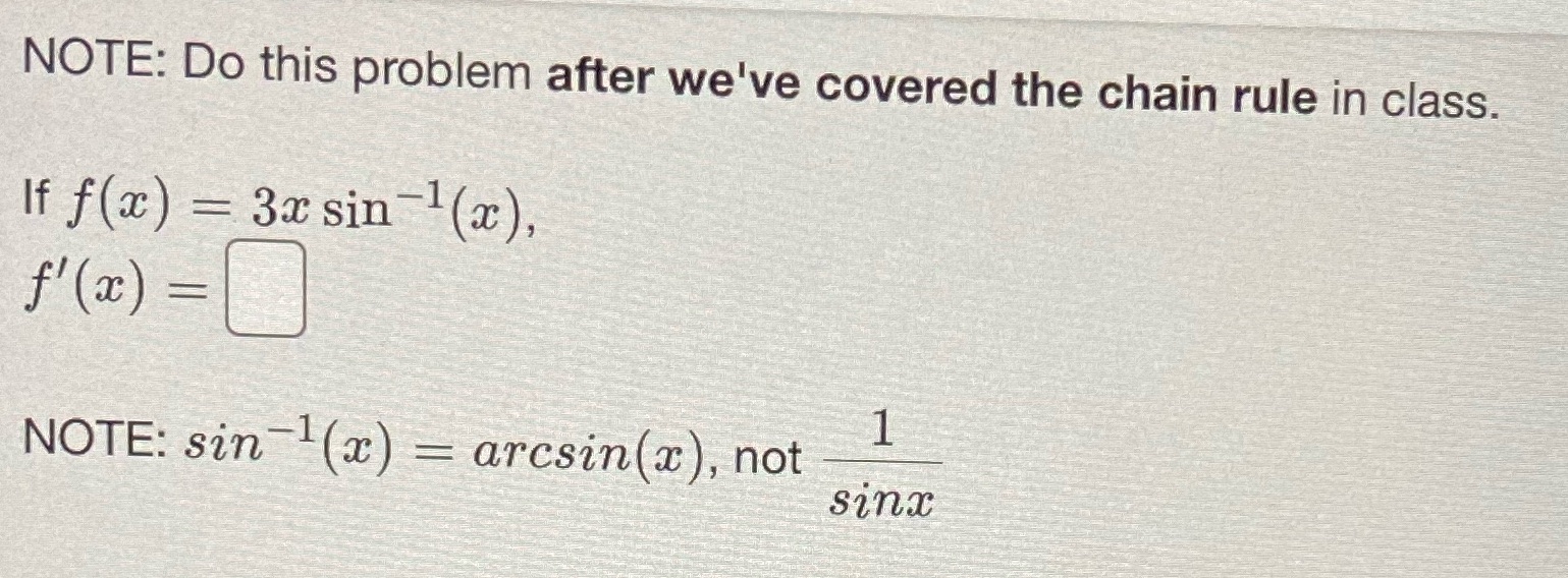 class. If f () = 3x sin 1(ac), f' (2 ) =