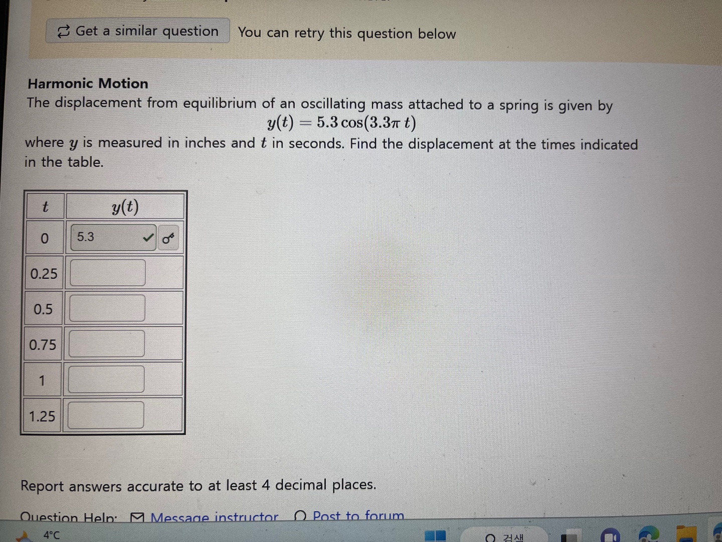 0 Details Find an equation of the form f(t) = n +
