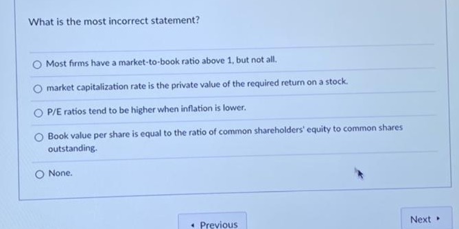 O Most firms have a market-to-book ratio above 1, but not all.