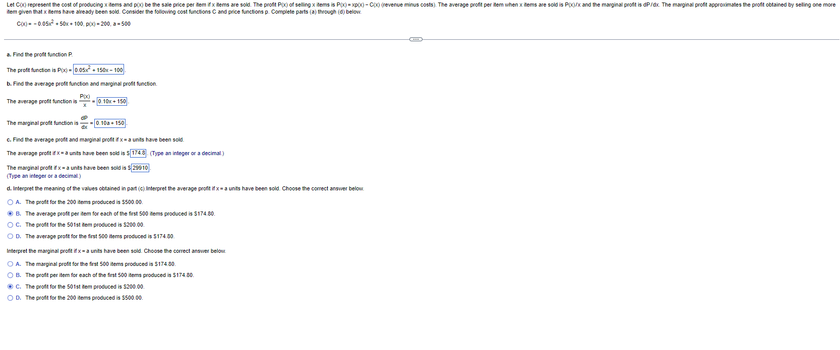 items are produced. (Round to two decimal places as needed.) The cost