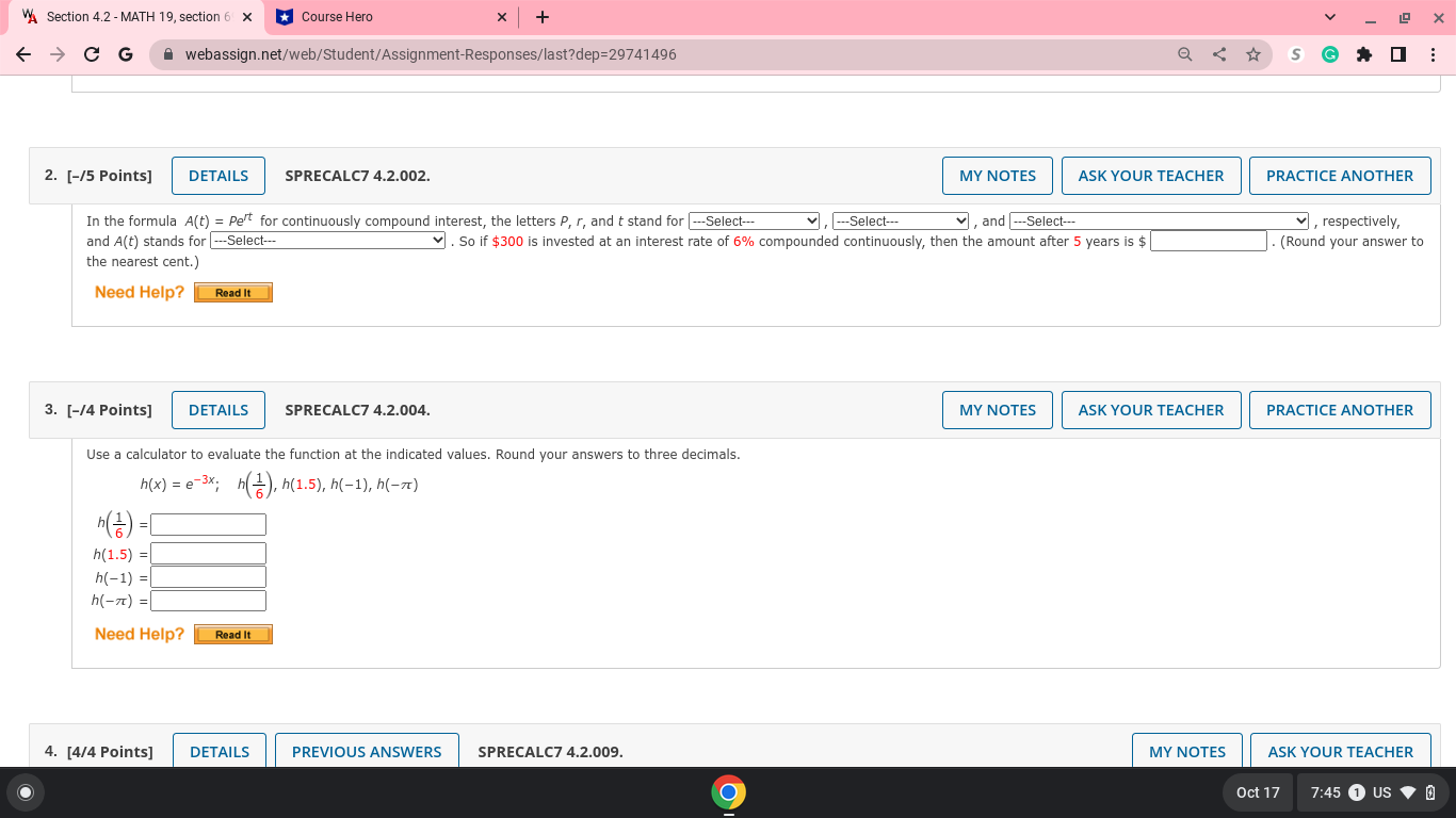  VA Section 4.2 - MATH 19, section 6 X Course Hero