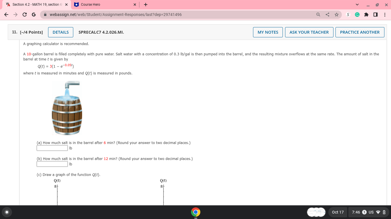 A(t) = Pert for continuously compound interest, the letters P, r, and