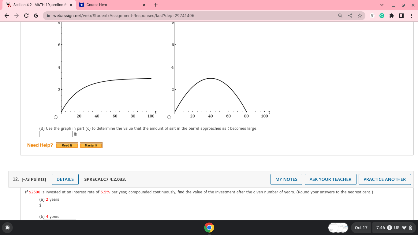 at the indicated values. Round your answers to three decimals. h(x) =