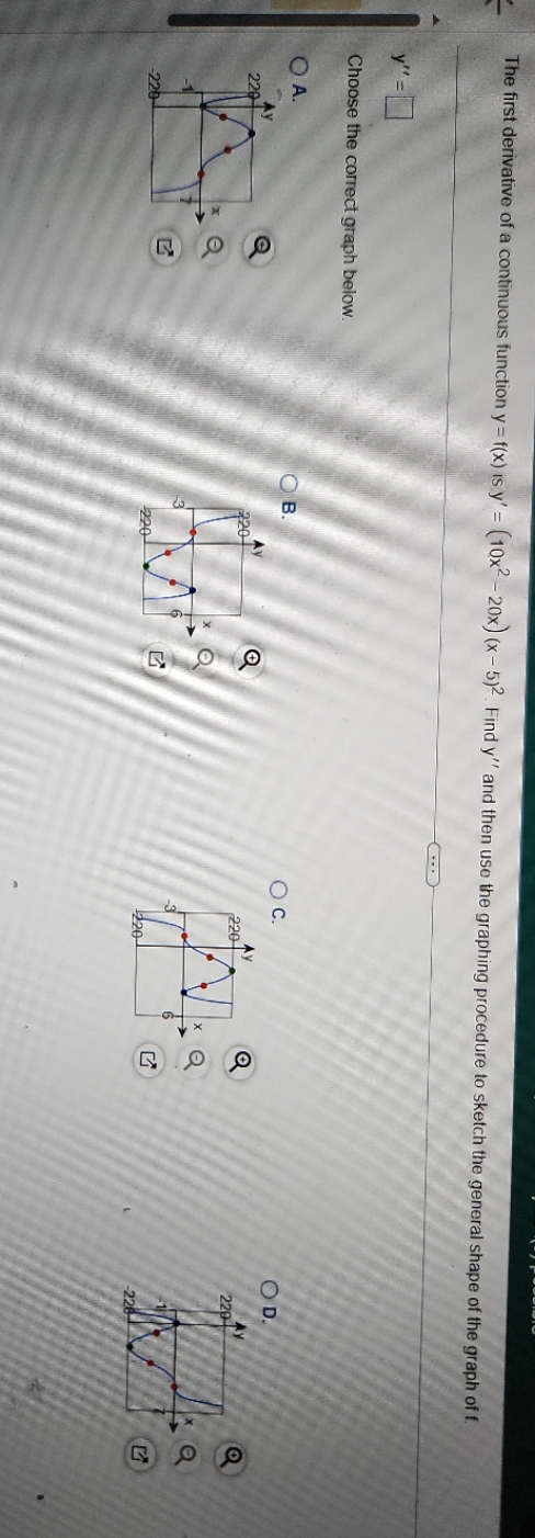  The first derivative of a continuous function y = f(x) is