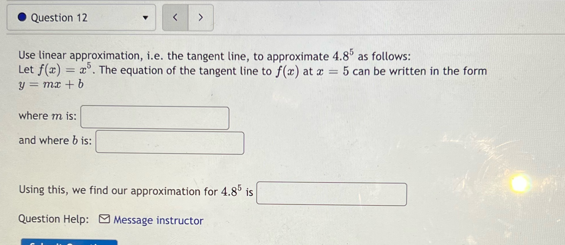 as follows: Let f@) :r5. The equation of the tangent line to