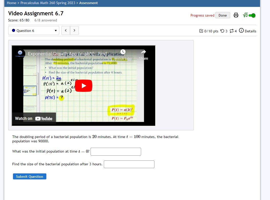 3 5/10 pts 9 3 2 0 Details IT Exponential Decay App
