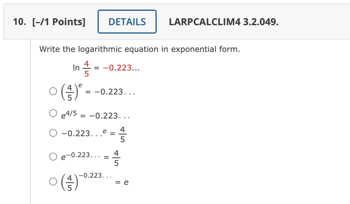 x without using a calculator. Function Value f(x) = 1092(x) x =