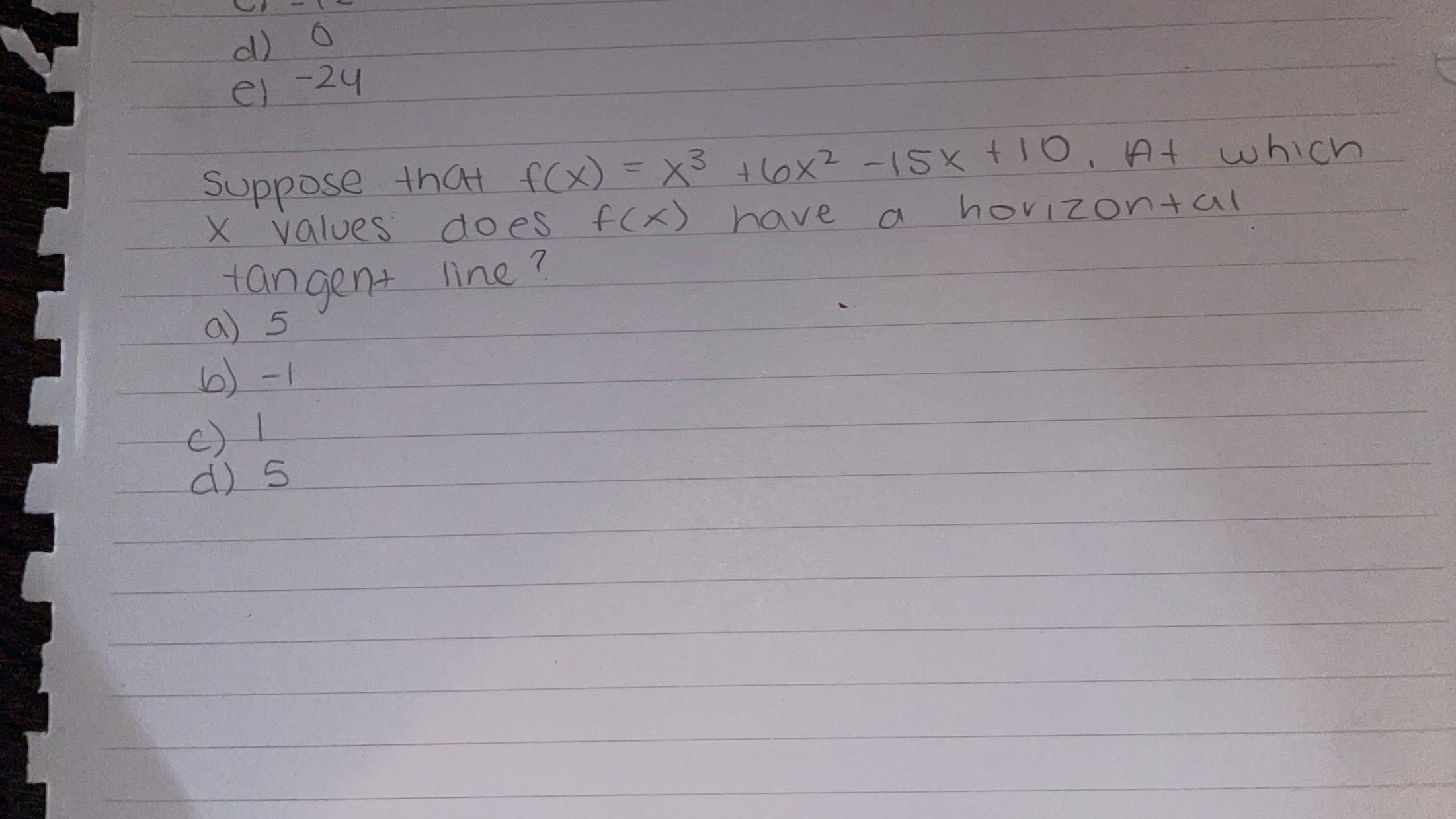 e What is f' ( TP) ? a) Ter ( 2 -