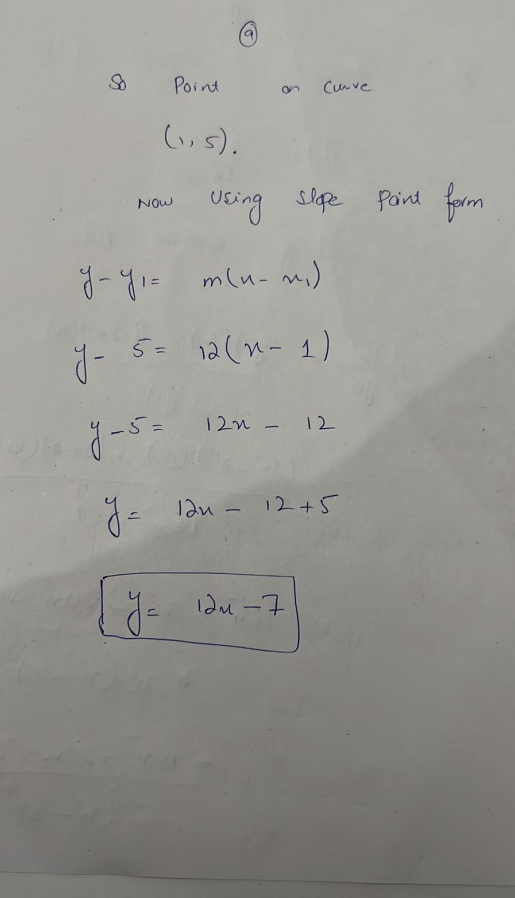 Odivative is Same from both. 3 equation . of line tangent to