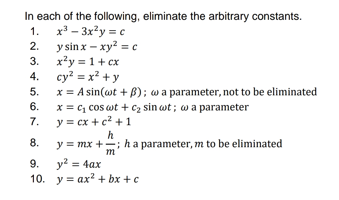 . 1 ) y = ax 2 + b x t c
