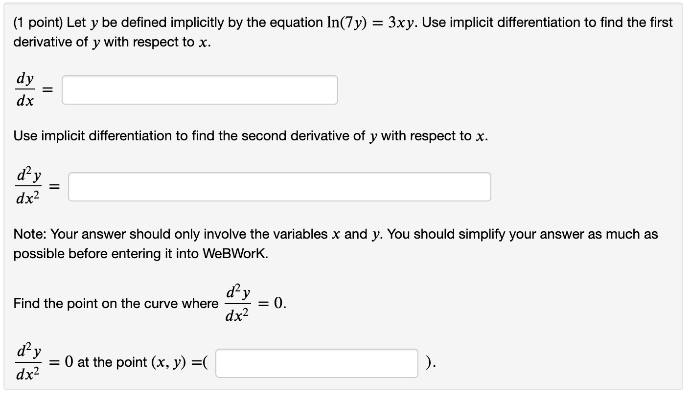 = 3xy. Use implicit differentiation to find the first derivative of y