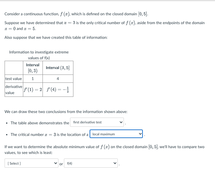 Consider a continuous function, f (@), which is defined on the