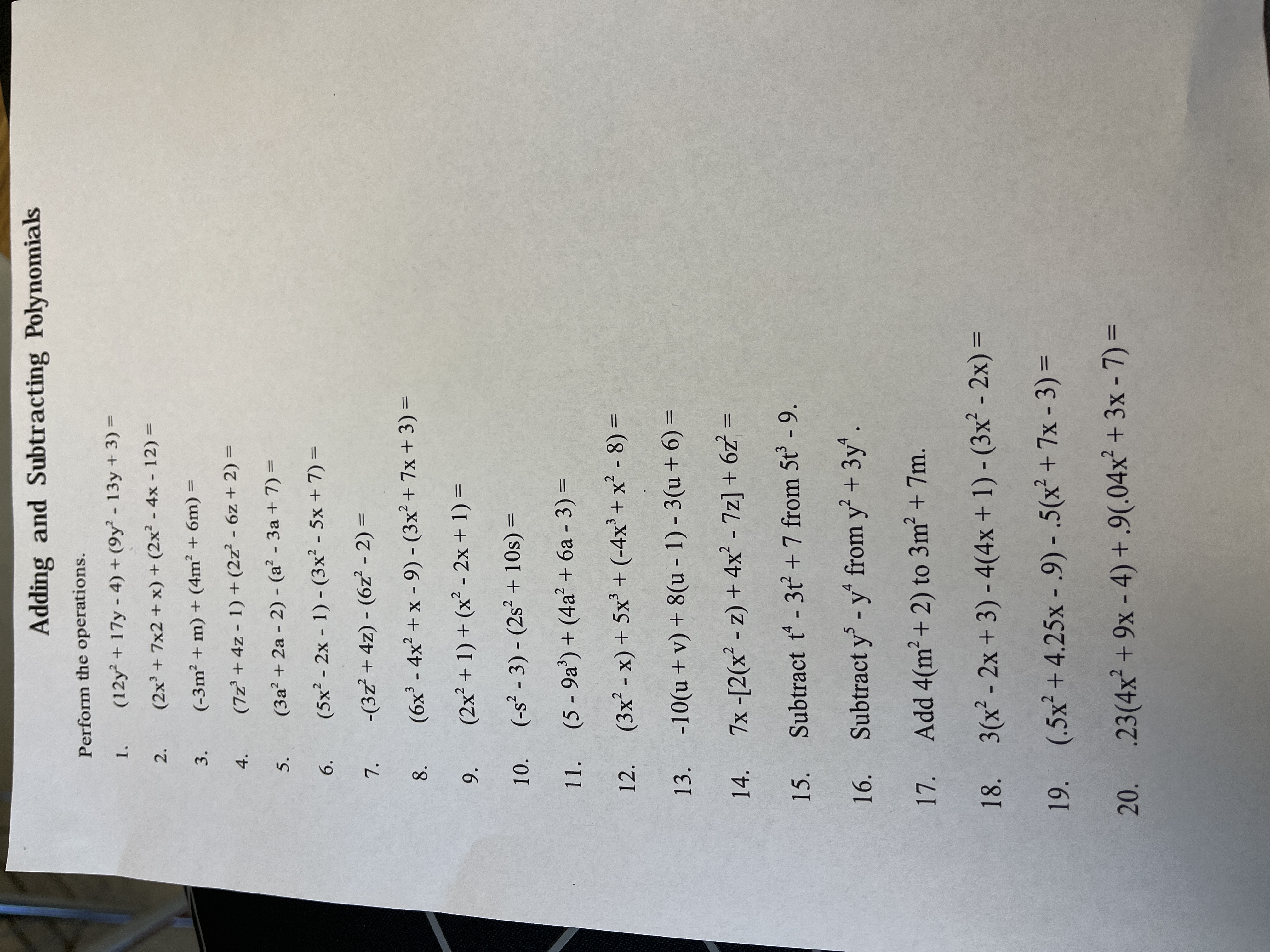 - 4) + (9y? - 13y + 3) = 2 . (