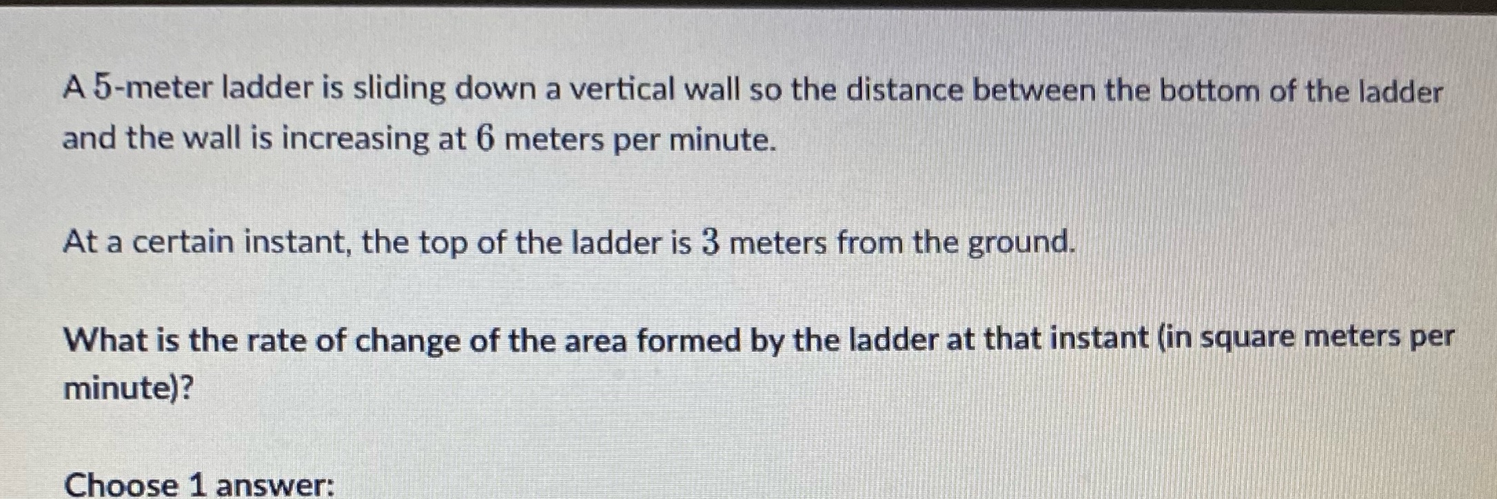  Please answer, thanks A 5-meter ladder is sliding down a vertical