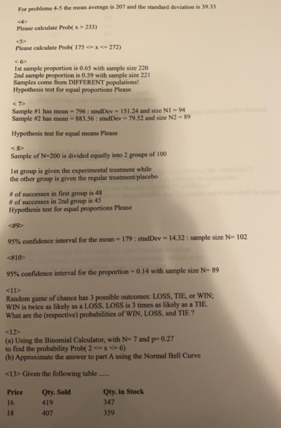 deviation is 39.33 Please calculate Prob( x > 233) Please calculate Prob(