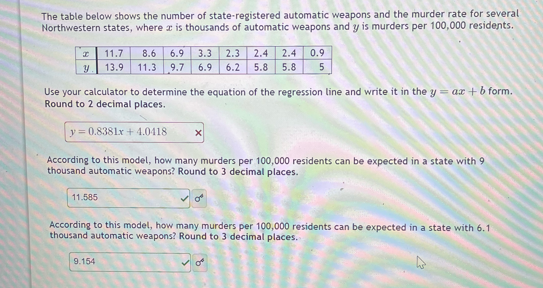 below shows the number of state-registered automatic weapons and the murder rate