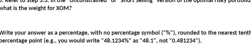 for XOM? Write your answer as a percentage, with no percentage symbol