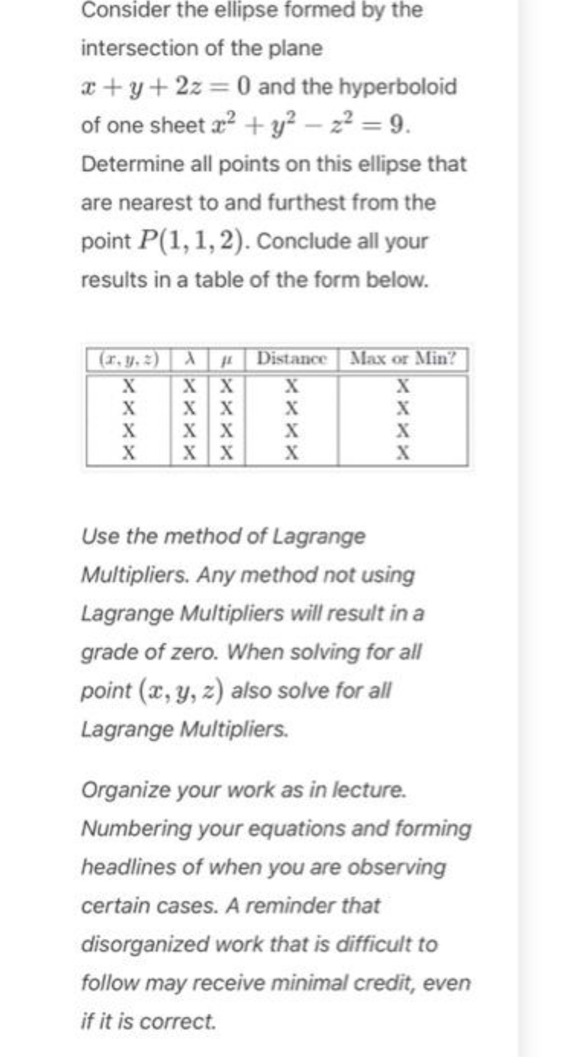 formed by the intersection of the plane x + y + 2z