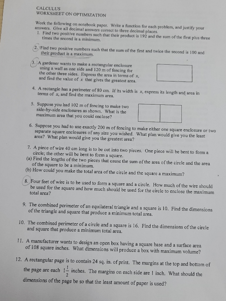 a function for each problem, and justify your answers. Give all decimal
