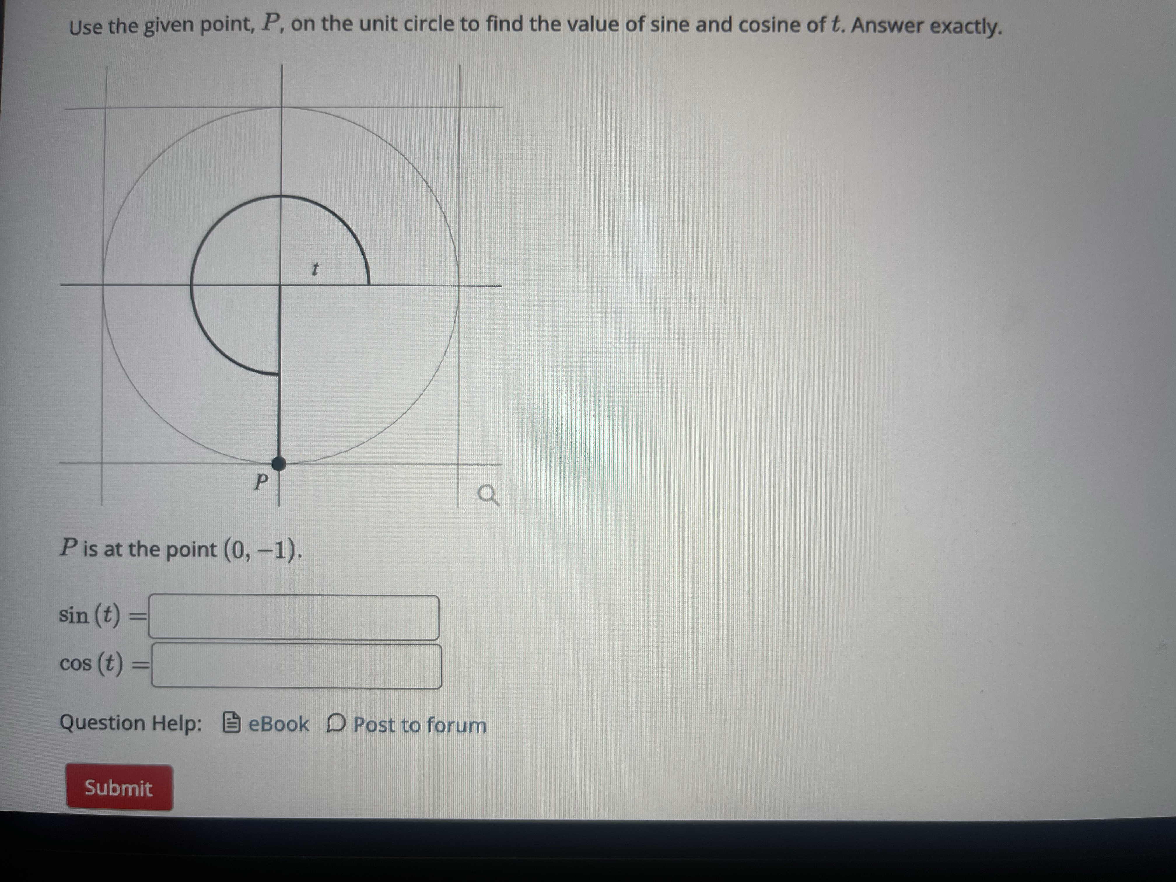 sin (t) cos (t) Question Help: BeBook D Post to forum Submit\fIf