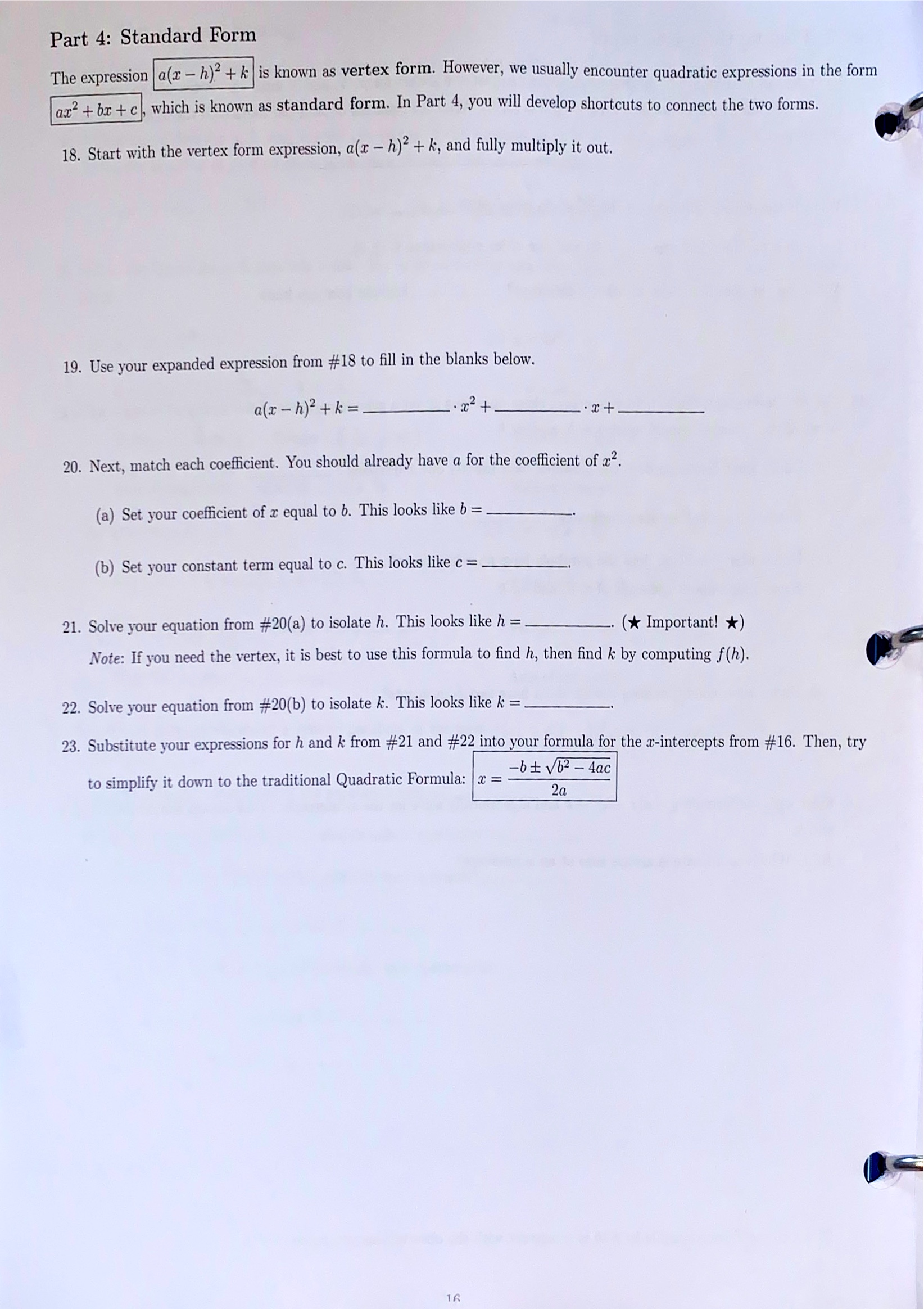 3) and the parabola's y-intercept is (0, 1). Write the equation of