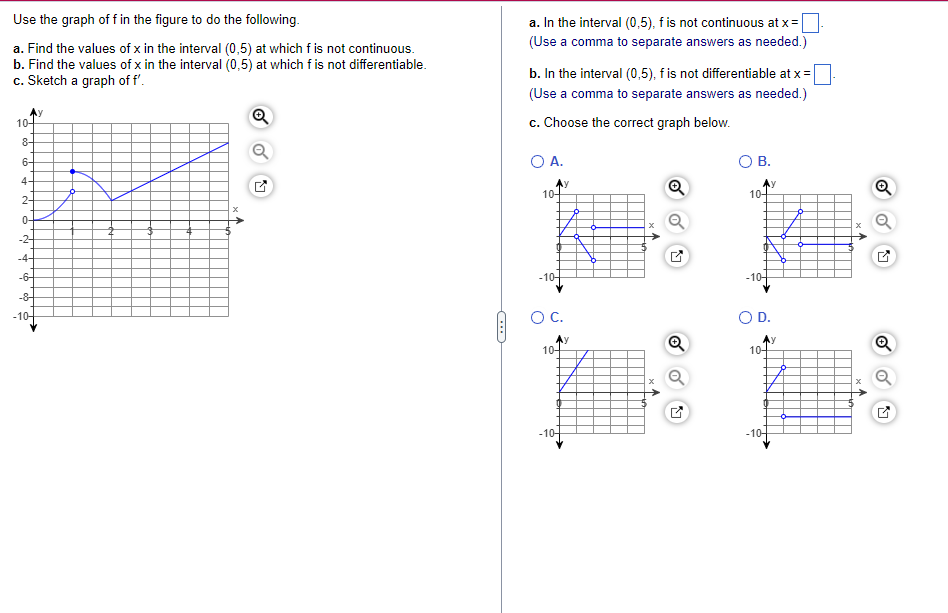 differentiable at x = E3? Justrfy your answer. Choose the correct answer