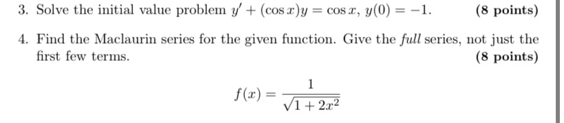 Calculus 2: chapter 4 power series and chapter 5 differential equations.I