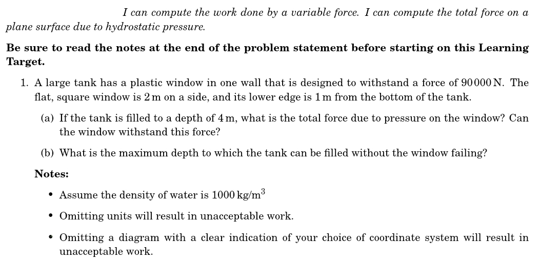 can. compute the total force on a plane surface due to hydrostatic