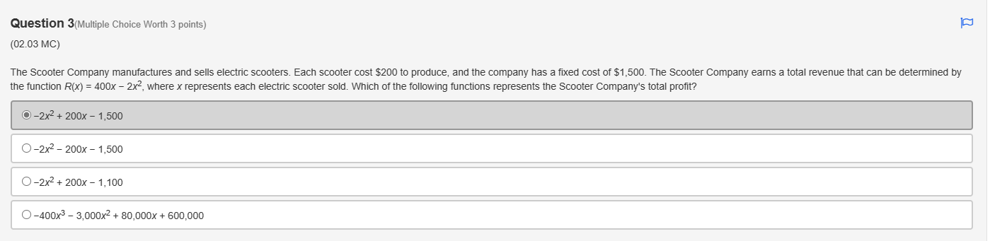 the system of equationsx?y= ? 2 andy= (2x+ 3)2? 2 have?Infinitelymany012Question 2(Multiple
