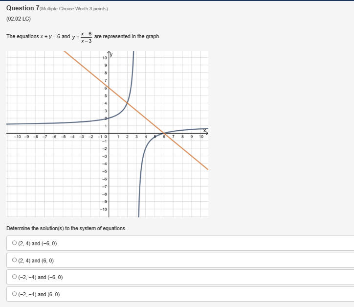 to solve the following system of equations: x? 6y= 30 5x? 2y=