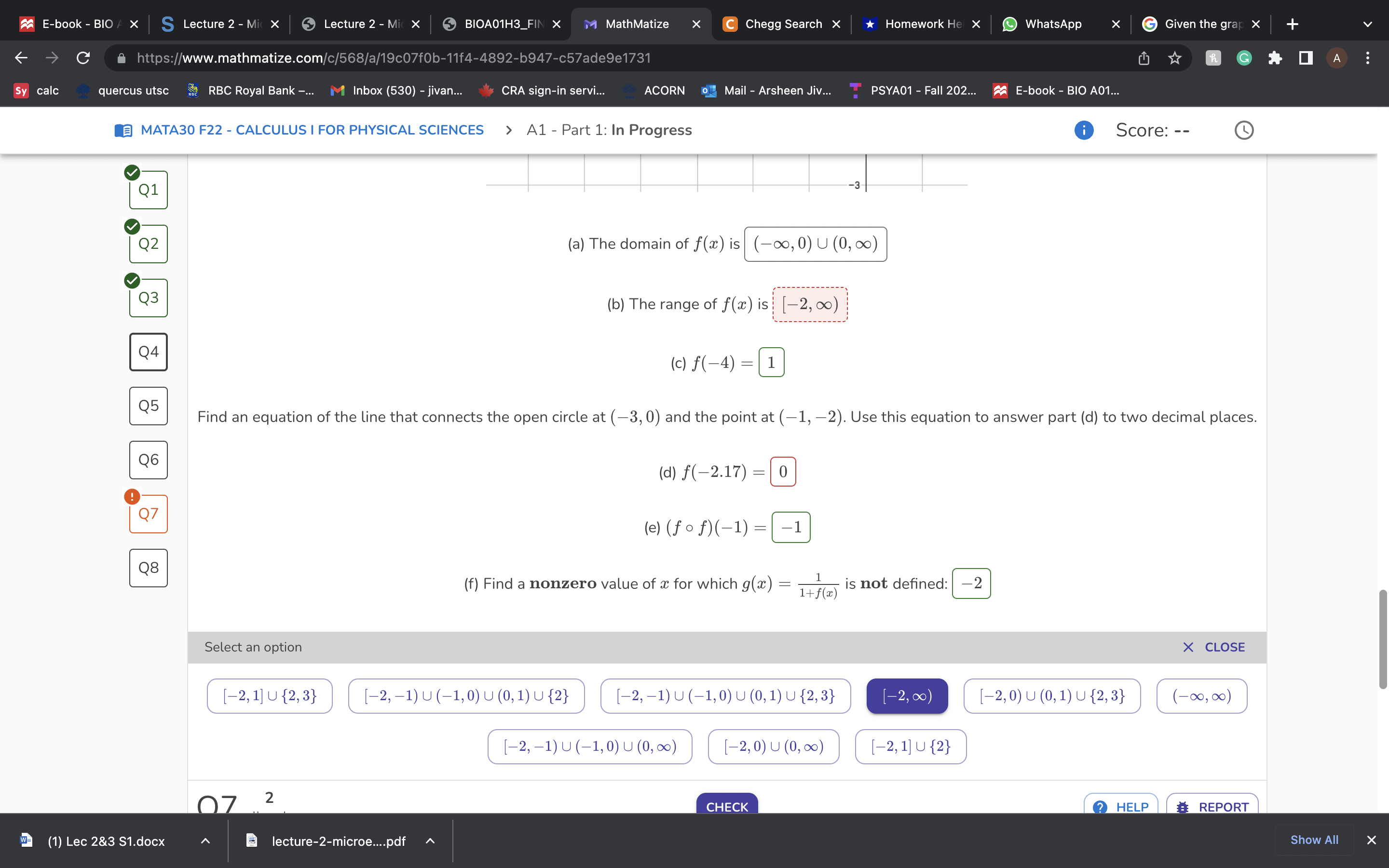 - CALCULUS I FOR PHYSICAL SCIENCES > A1 - Part 1: In