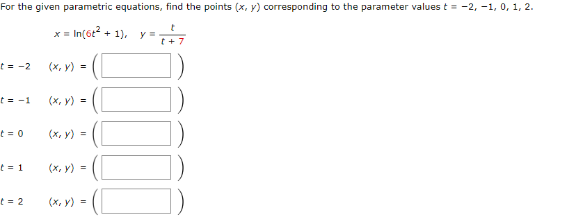 1. \fConsider the parametric equations below. x = tz - 1,