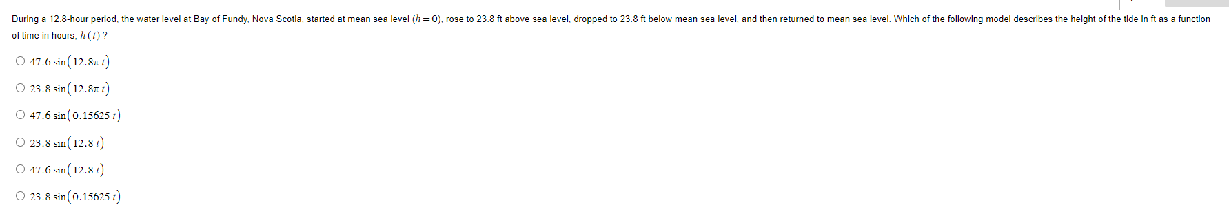 Scotia, started at mean sea level (h of time in hours, h
