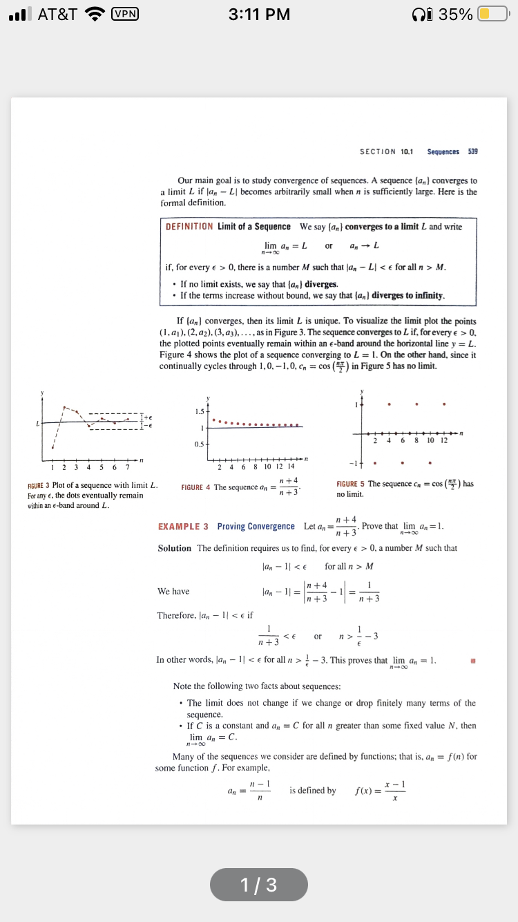 AT&T 1234 s 67 3 Plot of a sequence with limit L.