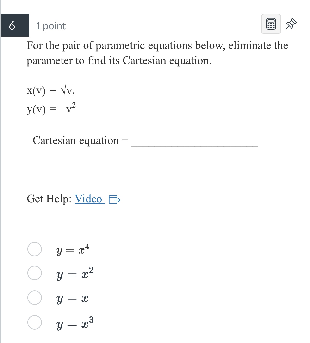 much! 5 1 point For the pair of parametric equations below, eliminate