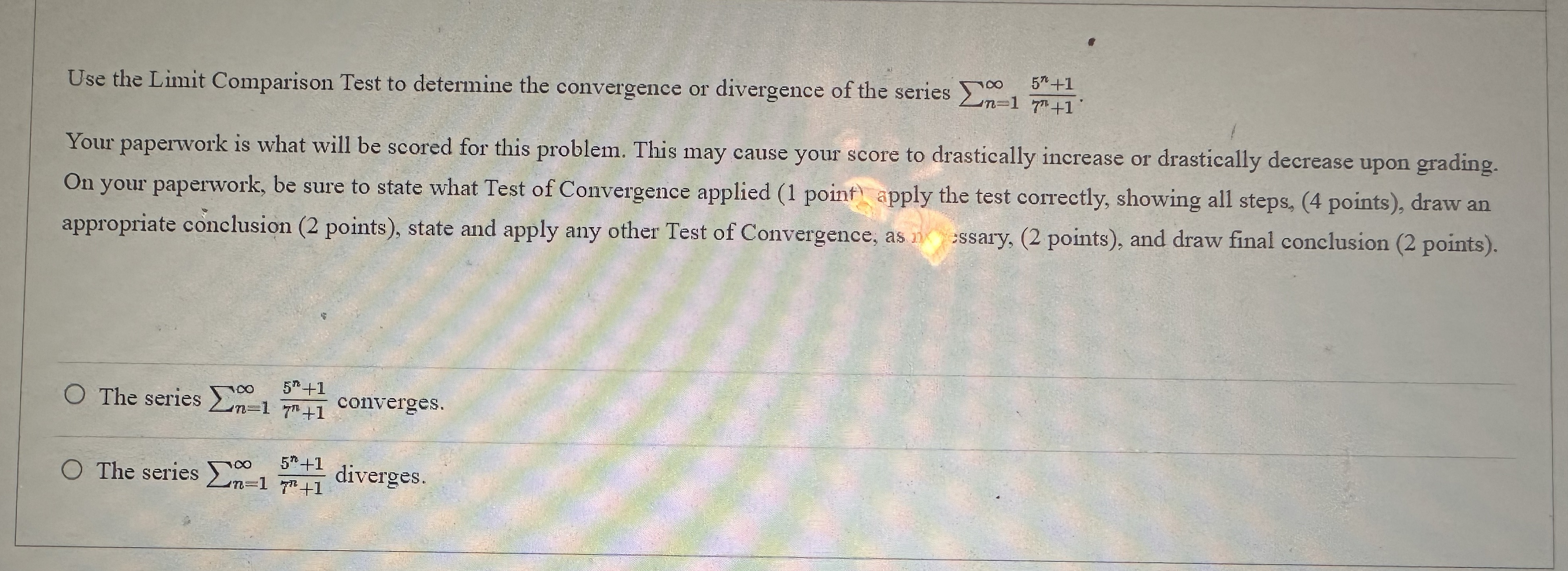 to get maximum points please! :)thank you Use the Limit Comparison Test
