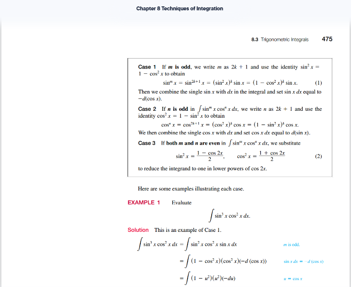 integrals into trigonometric integrals. Exercise 1. Read the subsection "Products of Powers