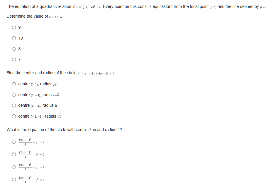 4 0 1= -2 O 1=-4 Convert the following parametric curve into