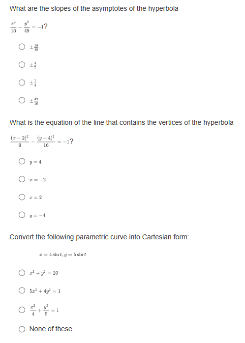 = 2t and y = -8t - 7, for any + O