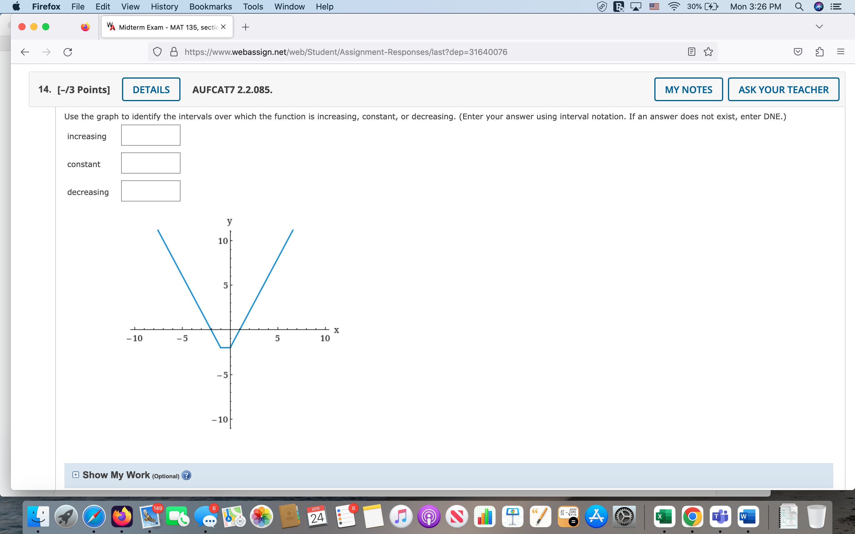 [4 Mon 3:26 PM A Midterm Exam - MAT 135, section X