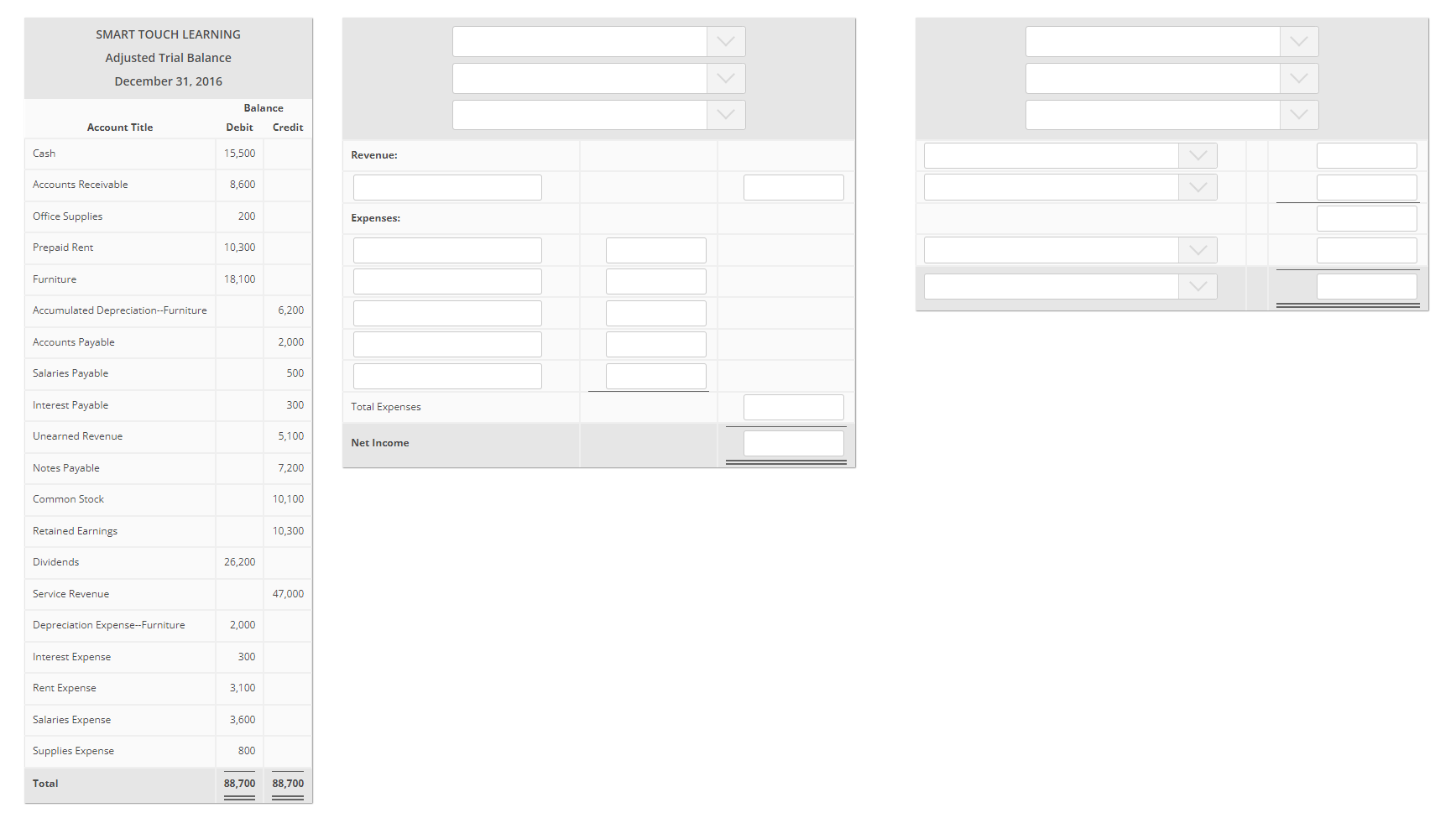 Retained Earnings, and Balance Sheet. Enter any decreases with a minus sign