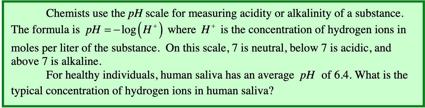 Chemists use the pH scale for measuring acidity or alkalinity of