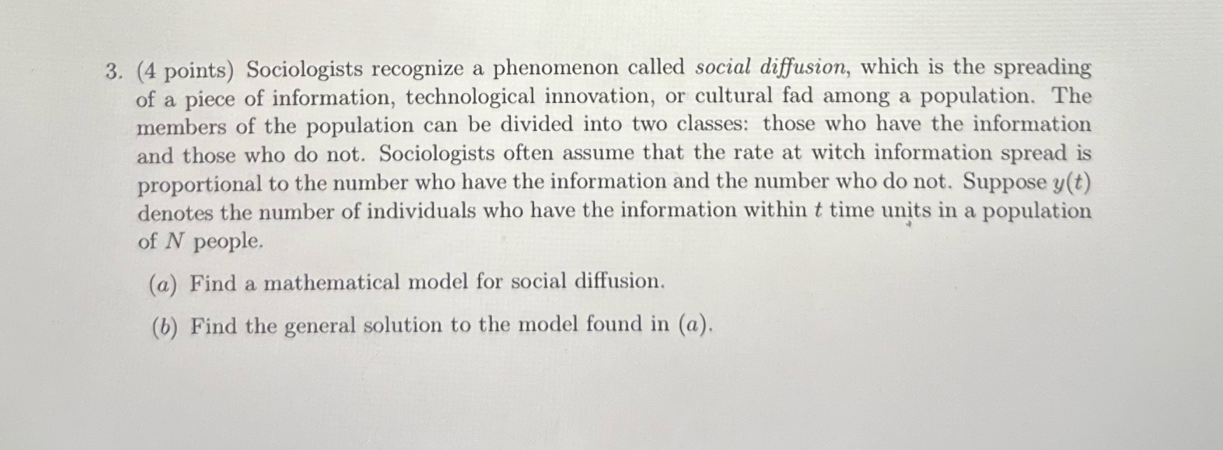 called social diffusion, which is the spreading of a piece of information,