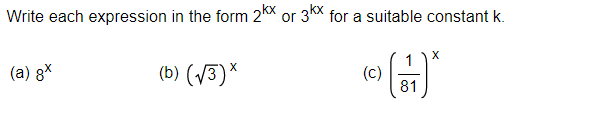Write each expression in the form 2KX or 3 KX for