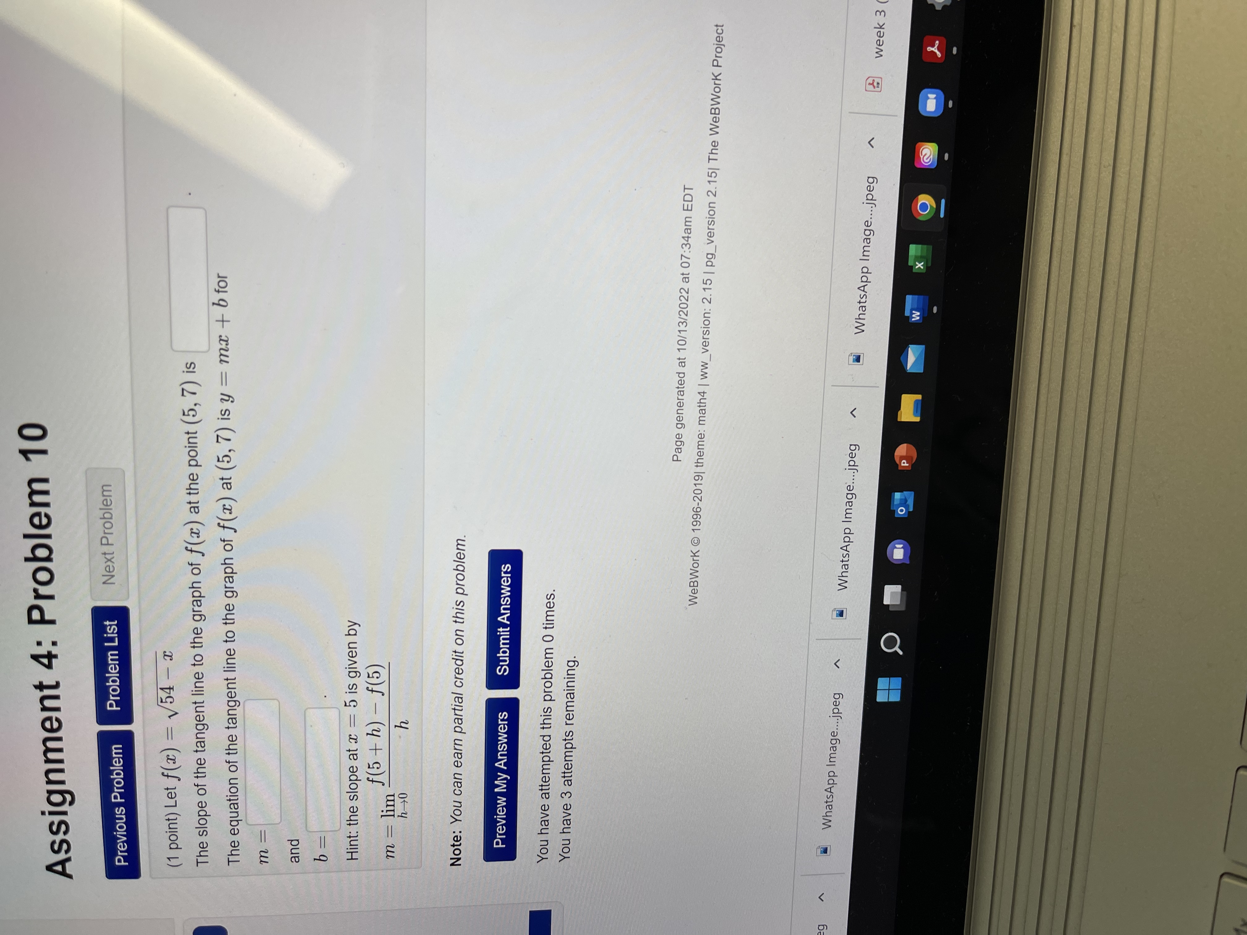 number a. State this f and a. a = Note: You can