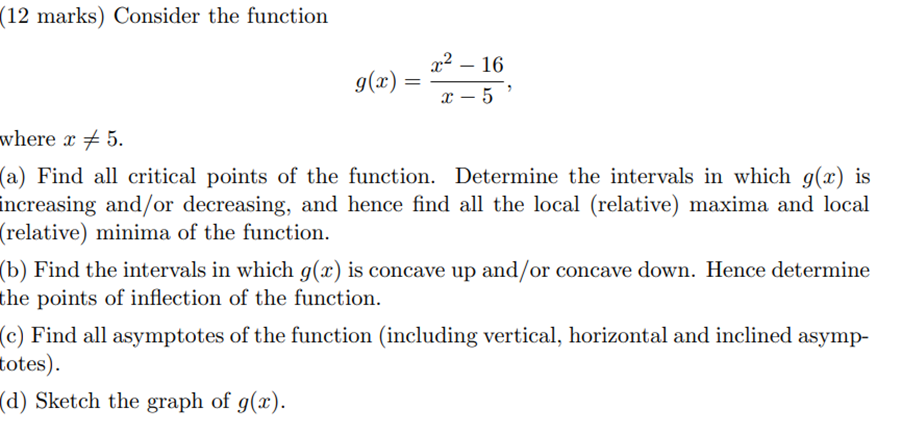  (12 marks) Consider the function $2216 9(i) (\"5 where :r 79