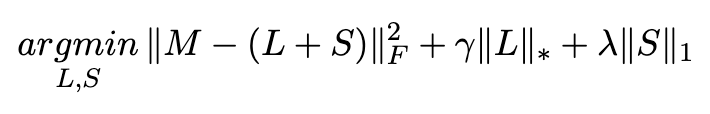Consider the Robust PCA problem for noisy data. If we move