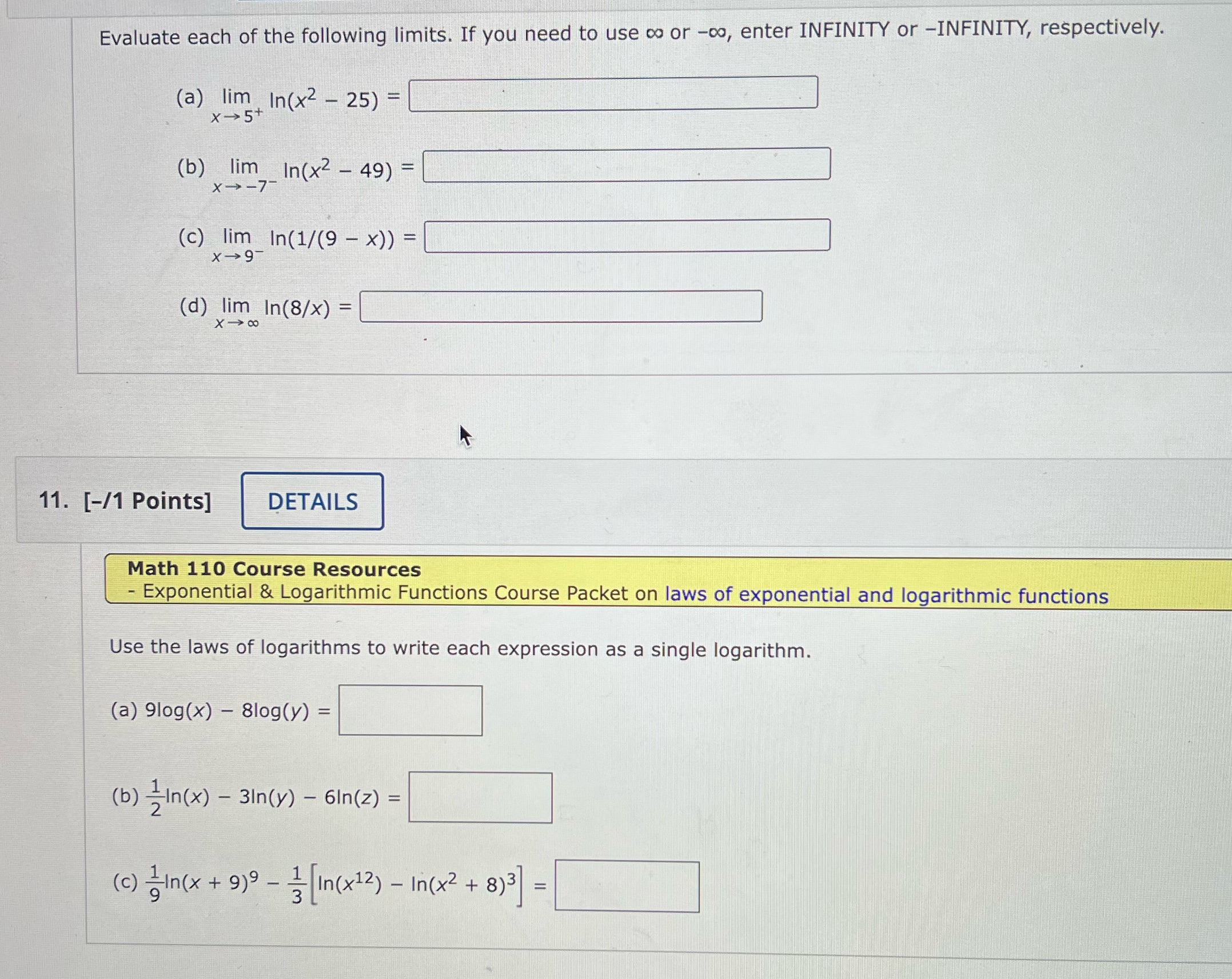 the following limits. If you need to use co or -co, enter